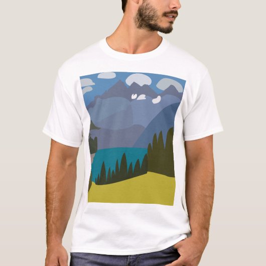 アルプスの山と湖のハイキング Tシャツ (正面)