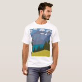 アルプスの山と湖のハイキング Tシャツ (正面フル)