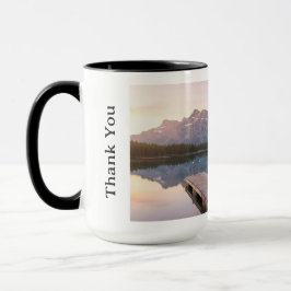 アルプスの山と湖の自然風景をカスタマイズ マグカップ