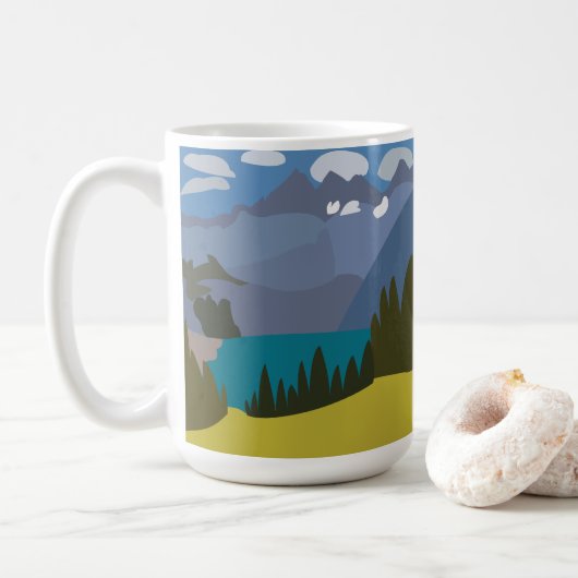 アルプスの山と湖 コーヒーマグカップ (ドーナツ)