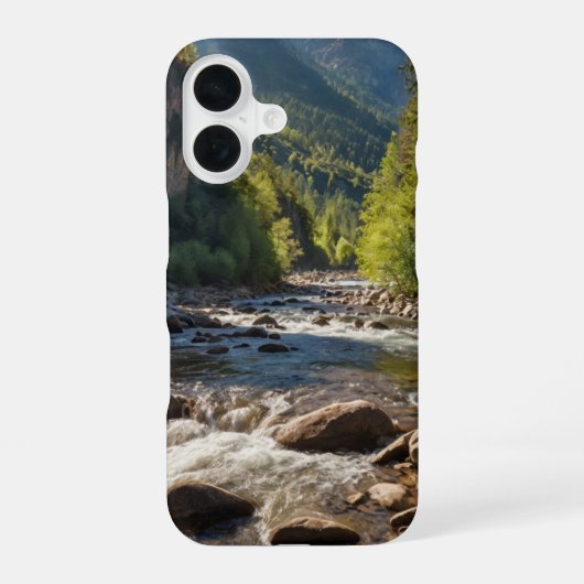 アルプスの川の景色 iPhone 16ケース (裏面)