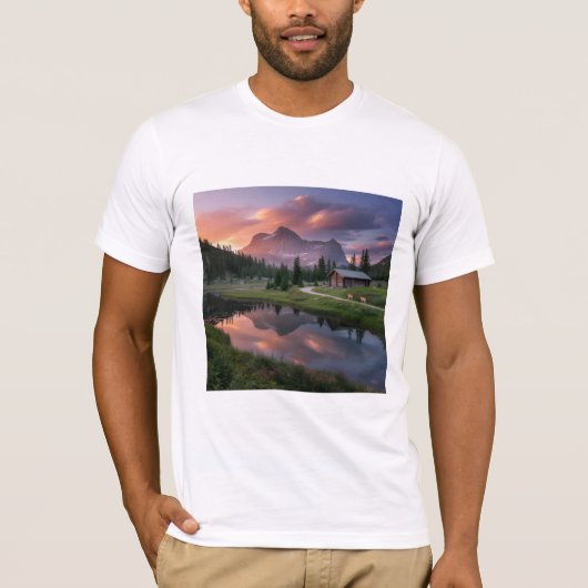 アルプスの日の出の反射 Tシャツ (正面)