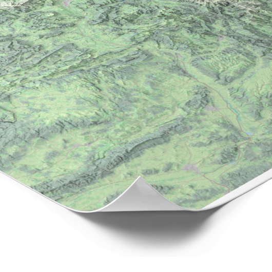 アルプスの景観地図 ポスター (角)