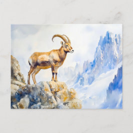 アルプスの水の色絵を描のIbex ポストカード