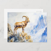 アルプスの水の色絵を描のIbex ポストカード (正面/裏面)