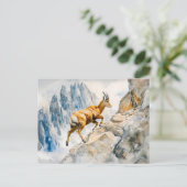 アルプスの水の色絵を描のIbex ポストカード (スタンド正面)