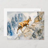 アルプスの水の色絵を描のIbex ポストカード (正面/裏面)