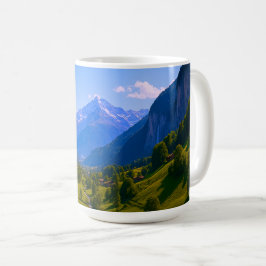 アルプスの滝の渓谷 コーヒーマグカップ