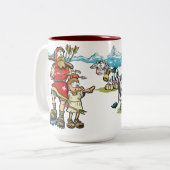 アルプスの牛に対するウィリアム・テル牧歌的な見解 ツートーンマグカップ (正面左)