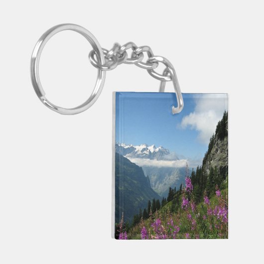 アルプスの美しい風景の写真 キーホルダー (正面左)