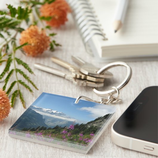 アルプスの美しい風景の写真 キーホルダー (正面右)