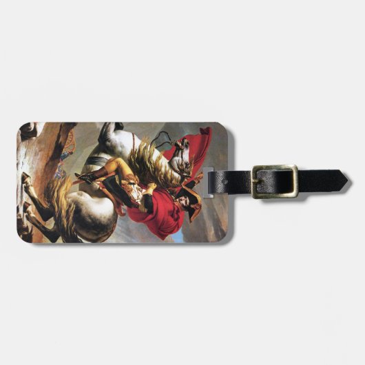 アルプスの荷物のラベルを交差させているナポレオン ラゲッジタグ (正面横)