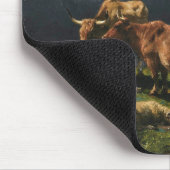 アルプスの風景の中の牛と羊 マウスパッド (コーナー)