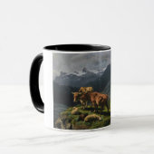 アルプスの風景の中の牛と羊 マグカップ (正面左)
