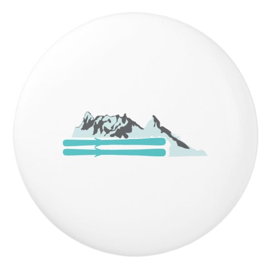 アルプススキースキーウィンタースポーツマウンテンギフトアイディア セラミックノブ (正面)