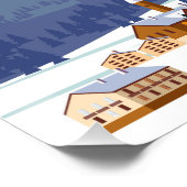 アルプスフランスのスキーリゾートポスター。モンブラン ポスター (コーナー)