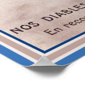 アルプスフランスのブルー悪魔のスキーでWWI兵士 ポスター (角)