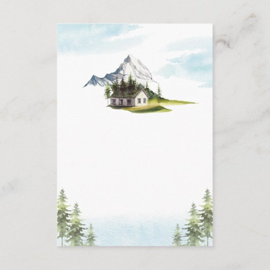 アルプスマウンテンランドスケープ結婚フォレストの詳細 エンクロージャーカード (裏面)