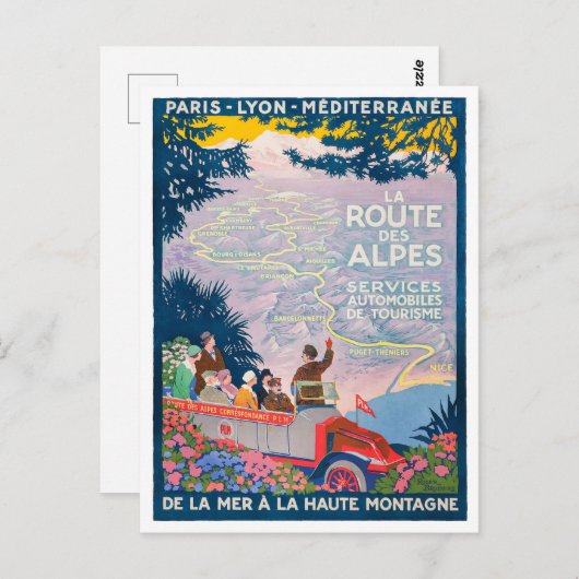 アルプスルートフランスヴィンテージ旅行 ポストカード (正面/裏面)