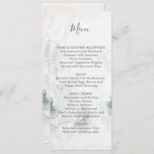 アルプス山のウェディングメニュー #2 | メニュー (正面/裏面)