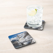 アルプス山脈と雪の中の教会 コースター (右側)