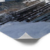 アルプス山脈と雪の中の教会 ポスター (角)