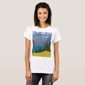 アルプス山脈の湖ハイキング Tシャツ (正面フル)