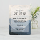 アルプス山脈の自然写真 国産 ベビーシャワー 招待状 (スタンド正面)