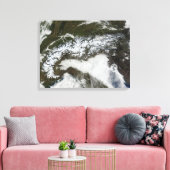 アルプス山脈の衛星画像 キャンバスプリント (インサイチュ (リビング))