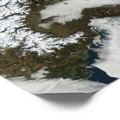 アルプス山脈の衛星画像 ポスター (角)