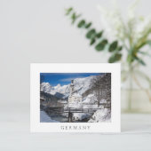 アルプス山脈を持つ雪の中の教会 ポストカード (スタンド正面)