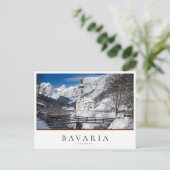 アルプス山脈を持つ雪の中の教会 ポストカード (スタンド正面)