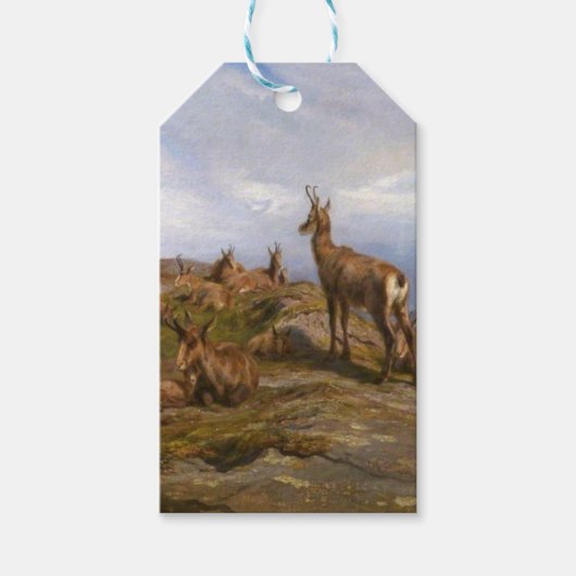 アルプス山脈フランスののシャモアヤート ギフトタグ (正面)