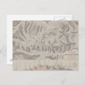 アルプス氷河システムの地図 ポストカード (正面/裏面)