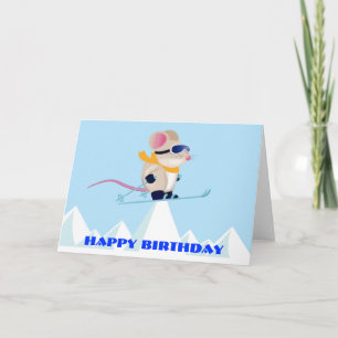 アルプス誕生日のスキーパトロールマウス カード