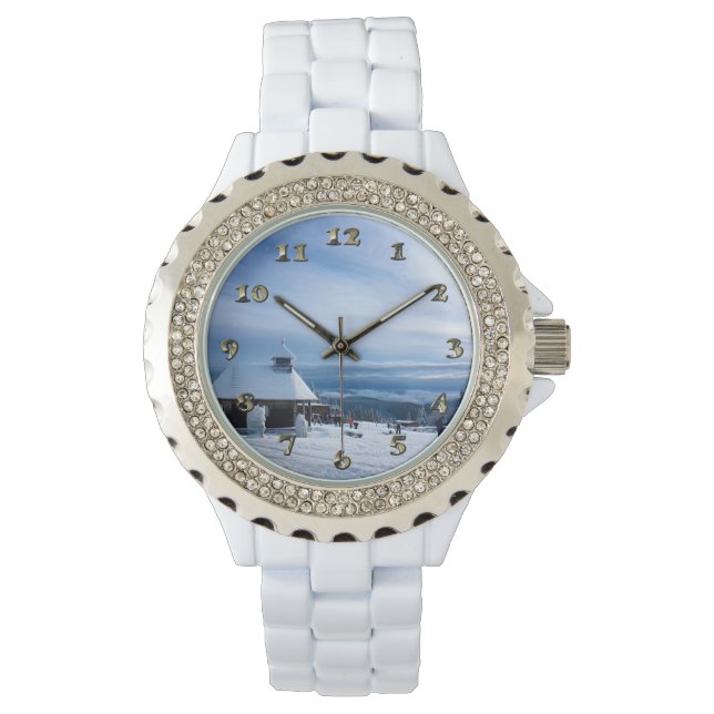 アルプス雪山のチャペル 腕時計 (正面)