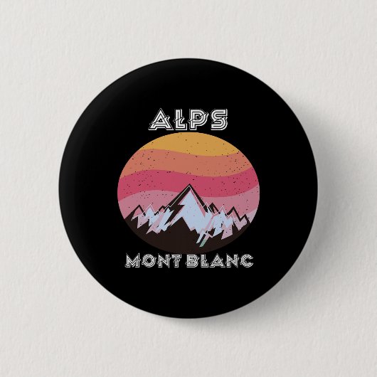 アルプス レトロ モンブラン 登山 山 登山 缶バッジ (正面)