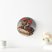 アルプス、c.1800 (キャンバスの油)を交差させているナポレオン ラウンド壁時計 (ホーム)