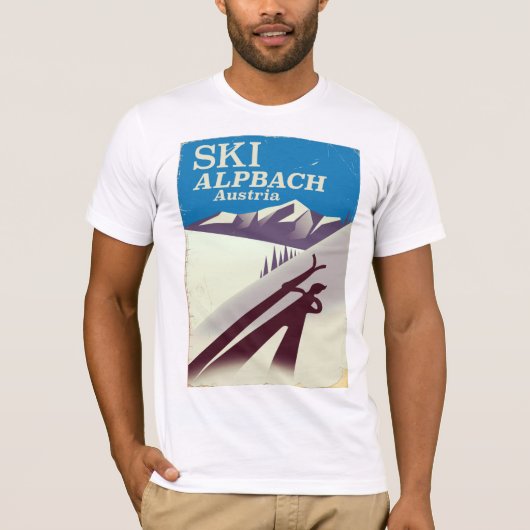 アルプバッハのオーストリアのスキー旅行ポスター Tシャツ (正面)