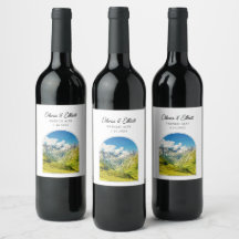 アルプフランスのス結婚ワインラベル