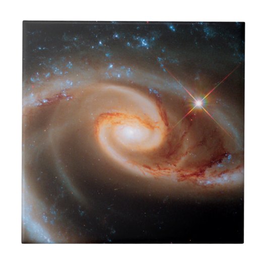 アルプ273バラ銀河 ハッブル宇宙写真 タイル (正面)