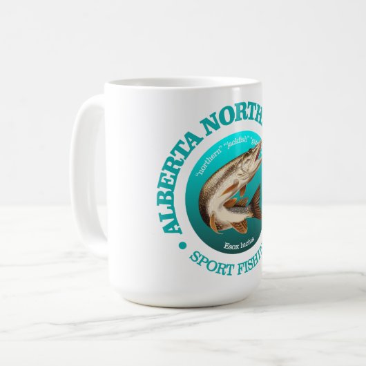 アルベルタパイク魚釣り コーヒーマグカップ (正面左)