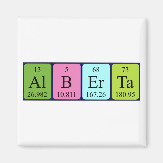 アルベルタ周期表名磁石 マグネット (正面)