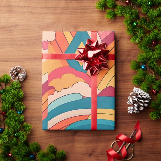 アルベルトネクスレインボーカラフルパターン ラッピングペーパー (クリスマスギフト)