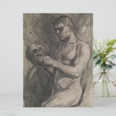 アルベルト・エーデルフェルトによる男性の頭蓋骨を持つ姿 カード (スタンド正面)