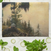 アルベルト・エーデルフェルト - カウコラの尾根に沈む夕日 キッチンタオル (折り畳み)