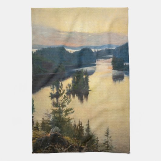 アルベルト・エーデルフェルト - カウコラの尾根に沈む夕日 キッチンタオル (縦)