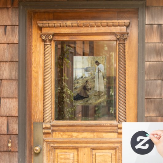 アルベルト・エーデルフェルト - キリストとマグダラのマリア ウィンドウサイン (ホームデコレーション)