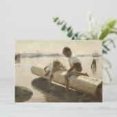 アルベルト・エーデルフェルト - 樵に座る二人の少年 サンキューカード (スタンド正面)