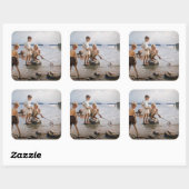 アルベルト・エーデルフェルト - 浜辺で遊ぶ少年たち スクエアシール (シート)